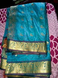 Teal & Gold Saree