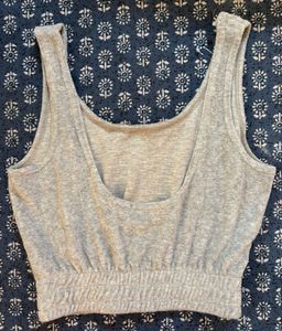Gray Cropped Tank Top
