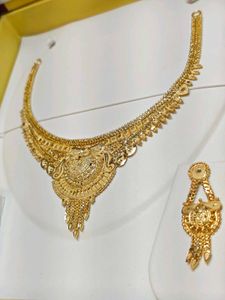 1 Gram Gold Plated Traditional Bridal Necklace Set