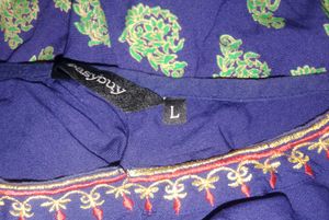 Cotton Kurtha Navy Blue And Red Border
