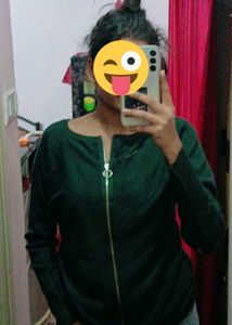 Olive Green Zip-Up Jacket