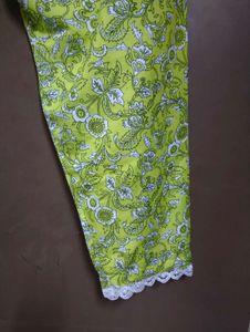 Green Floral Kurti Pant