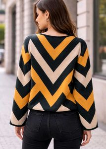 Chevron Pattern Knit Sweater