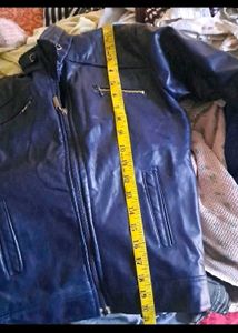 Stylish Blue Leather Jacket ,