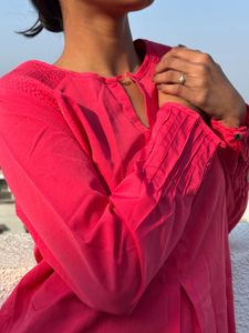 Pink Embroidered Top
