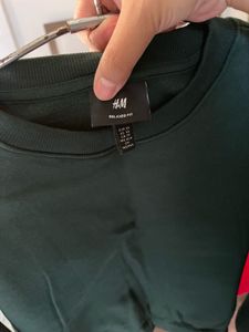 H&amp;M Forest Green Crewneck Sweatshirt