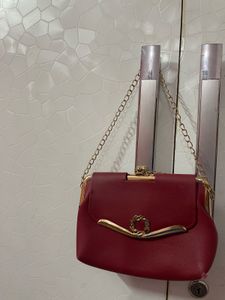 Red Clutch with Chain