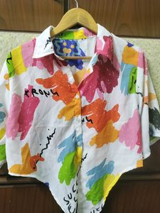 Multicolour FloralPrint  Croptop,Bustsize-38,Goes Well On Jeans And Skirts