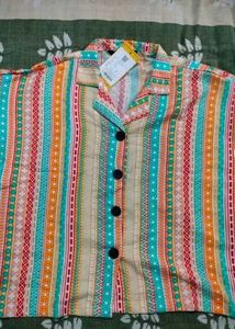 Striped Button-Down Top