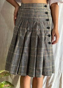 Plaid Pleated Skirt