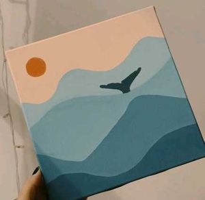 Whale Tail Sunset Painting