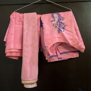 June Sale 🔥Pink Silk Cotton Blend Suit