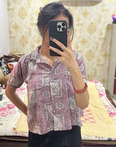 Patterned Short Sleeve Top