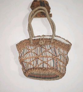 Woven Straw Tote Bag