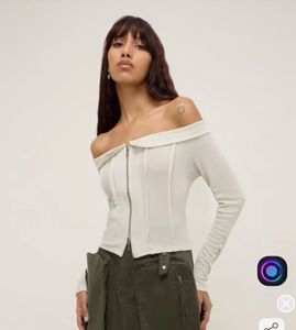Beige Zip-Up Corset Top