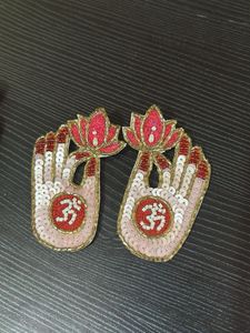 Handmade Om Lotus Earrings
