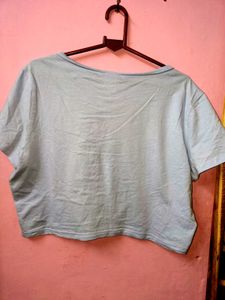 URBANIC Blue &#39;Rock Event&#39; Crop Top