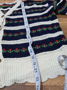 Floral Embroidered Knit Cardigan