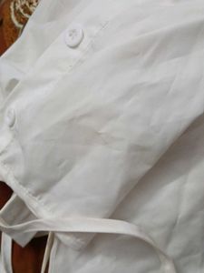 NewMe Polyester Blend Tie Up Crop Shirt