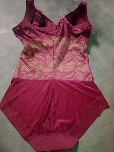 Burgundy Lace Bodysuit Tummy Tucker