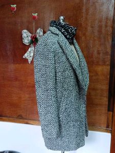 Stylish Tweed Coat with inner turtle neck top