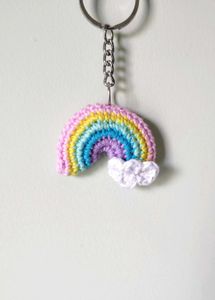 Restocked!! Rainbow keychains 🌈