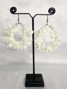 White Artificial Mogra Flower Scented earrings for