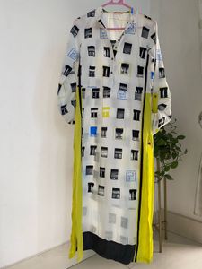 Window Print Midi Dress