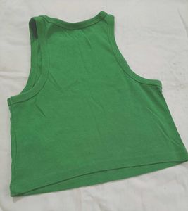 Green Ribbed Tank Top