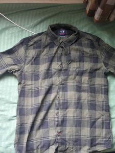 Netplay Cotton Shirt Olive Checked(Like New) 42
