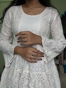 White Cotton Mini Dress 🤍