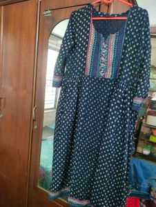 Blue Free Size Anarkali Kurta.