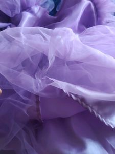 Fancy Lavender Soft Net Baby Girl Frok
