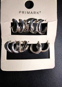Silver Plated Pinteresty Hoop Earring Set