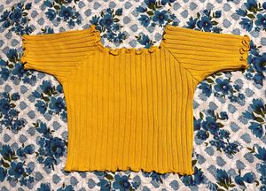 Yellow Crop Top ,Size -Small