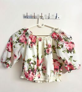 Hive91 Off-Shoulder Floral Crop Top | Size XXL