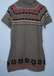 Gray Fair Isle Knit Dress