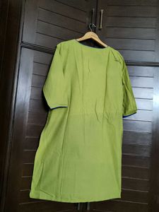 Melange Women Green Cotton Printed Kurta