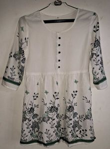 Floral White Kurta