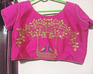 Embroidery Pink Blouse