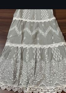Grey Lace Embellished Dress