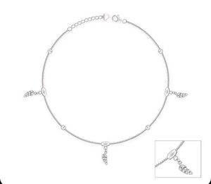 Giva 925 Real Silver Zircon Leaf Anklet(1 Piece)