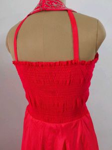 Red Embellished Gown