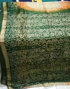 6Brand New Bandhani cotton silk saree set