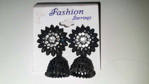 Black Jhumka Earrings
