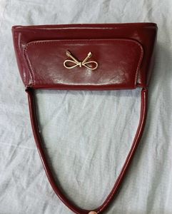 Chic Burgundy Bow Shoulder Bag