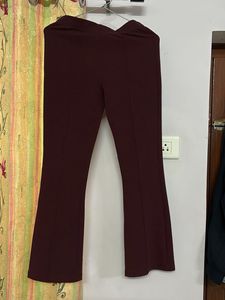 Burgundy Flared Leg Pants