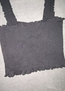 Black Smocked Tank Top