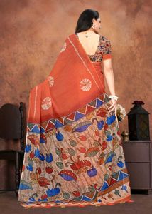 Handcrafted Kalamkari Silk Saree