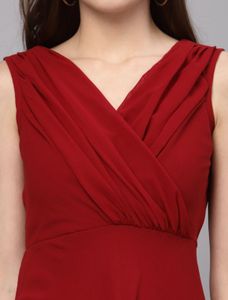 Elegant Maroon Maxi Dress XL